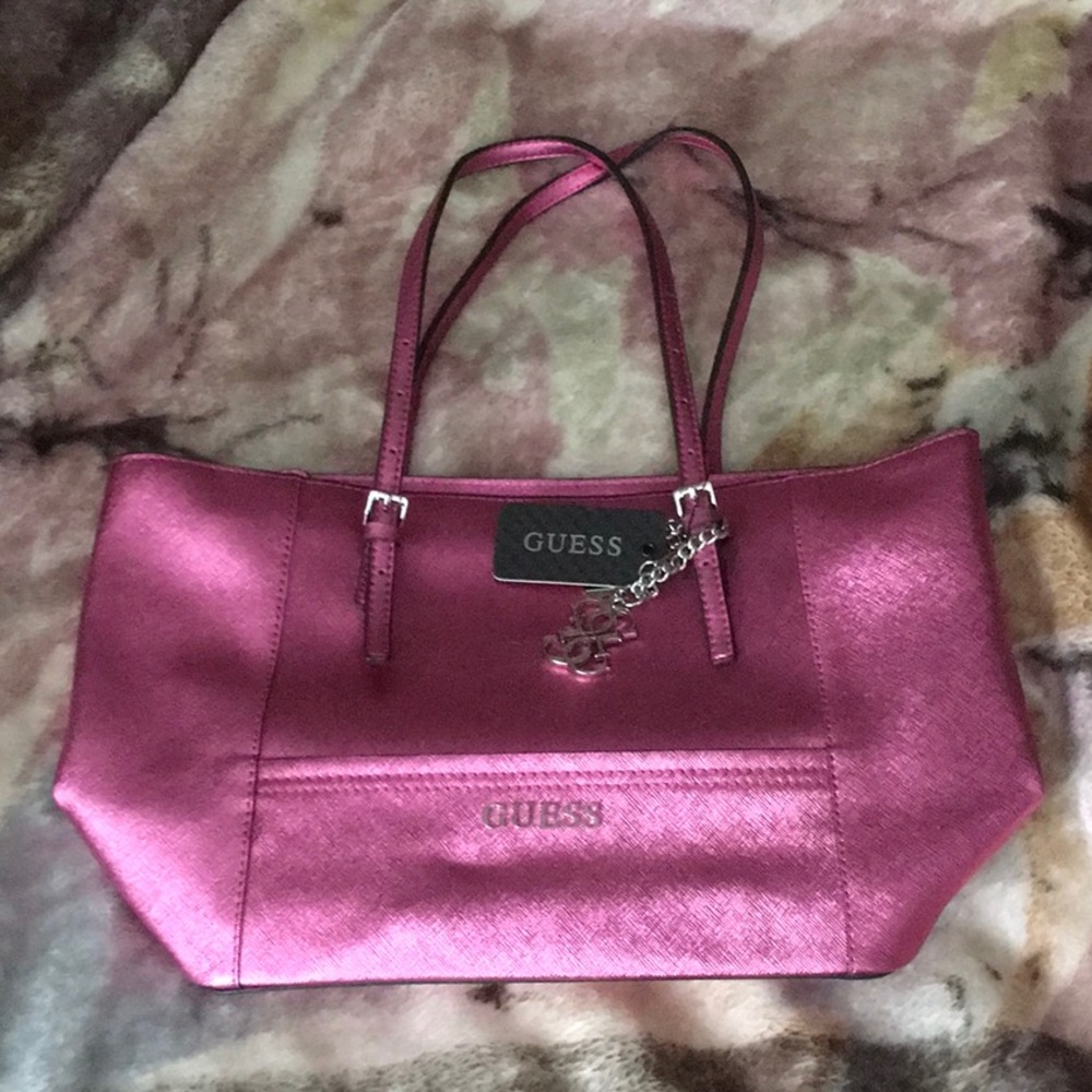 Brand New! Metallic Pink Guess Purse